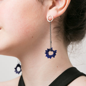 Twist earrings drop w Blue Murano Glass