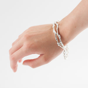Twig Collection Sterling silver Braclet w Chain.