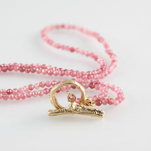 Twig collection w 9 ct clasp on pink Tourmaline