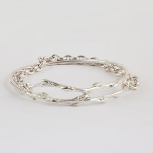 Twig Collection Sterling silver Braclet w Chain.