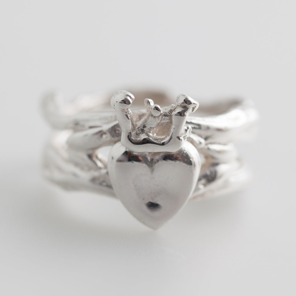 Double silver  Claddagh ring